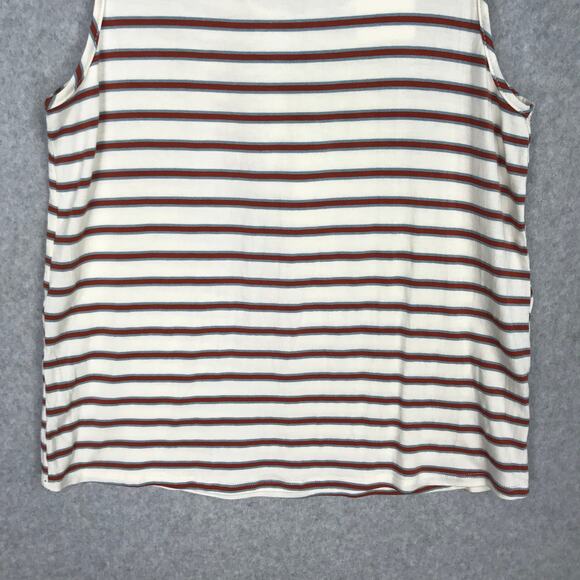 Green Envelope‎ Top Womens Small Cream Tank Stripe Tie Bow Preppy Basic Soft - Picture 4 of 10